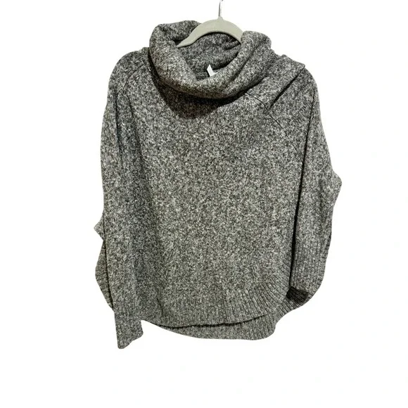 Leo & Nicole Womens Gray Cowl Neck Long Sleeve Knit Pullover Sweater - Picture 2 of 11